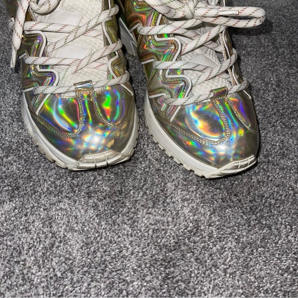 Louis Vuitton Zigzag Multicolor Leather Sneakers Size 8 Men's GO0179 - Picture 3 of 7